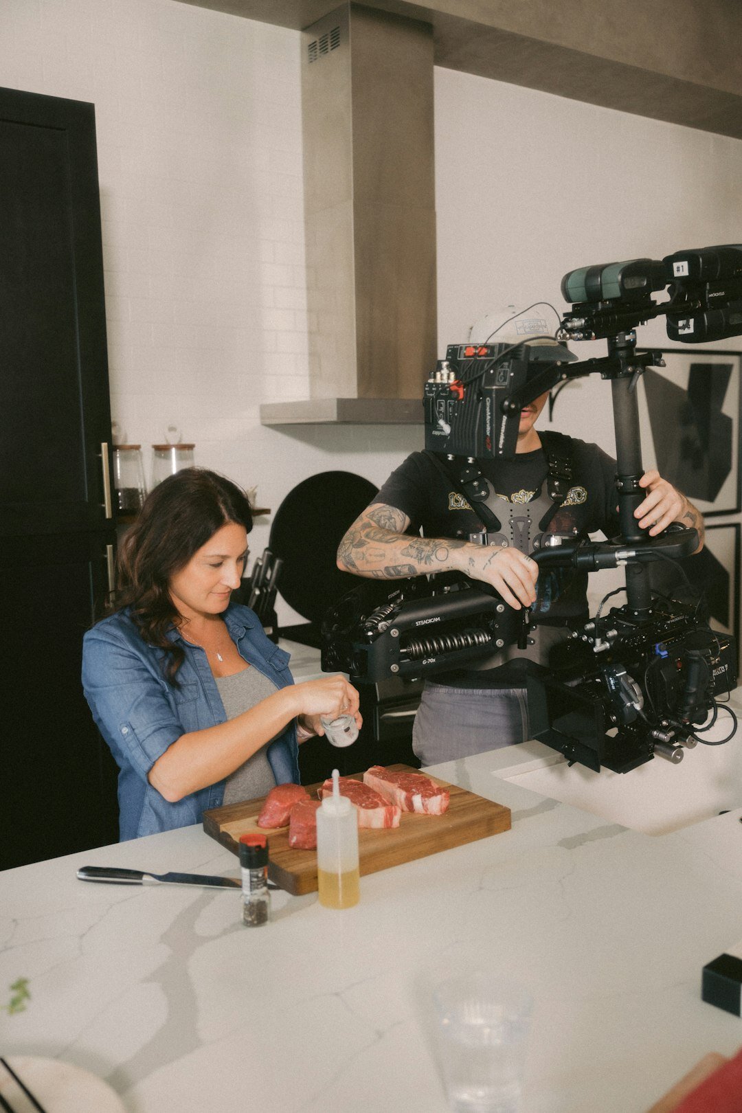 Behind the scenes of a television commercial shoot